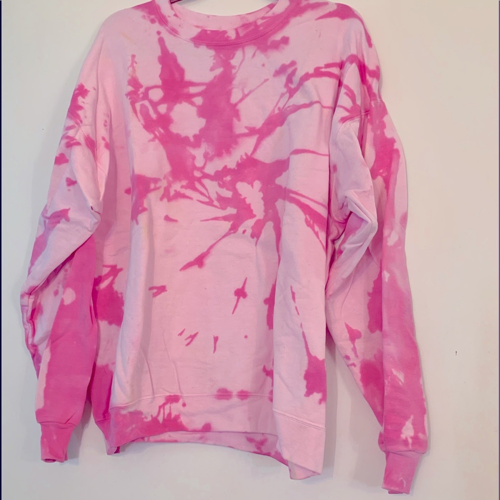 Pink on Pink Tie Dyed Sweat Crew & Short Set
